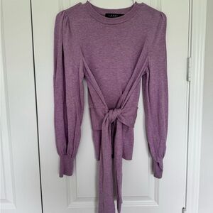 Lauren Ralph Lauren Purple Knit Tie-Front Top